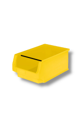 Kunststoff-Sichtlagerkasten, Typ SLKT gelb (mit Tragestab) 