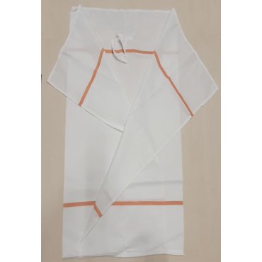 sac à linge pour transport, type M, ouvert / 12 kg - blanc avec des rayures jaune - SALE
