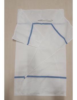 sac à linge pour transport, type M, ouvert / 12 kg - blanc avec des rayures bleu - SALE