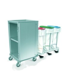 carrello a ripiani con 3 cestino per la biancheria, tipo 251.3