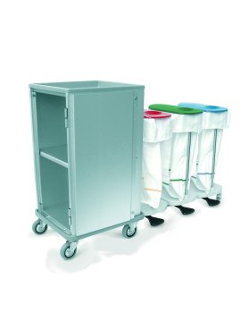carrello a ripiani con 3 cestino per la biancheria, tipo 251.3