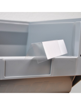 100 etichette e cellofan per contenitore di plastica aperto SLK, tipo 106 x 37 mm